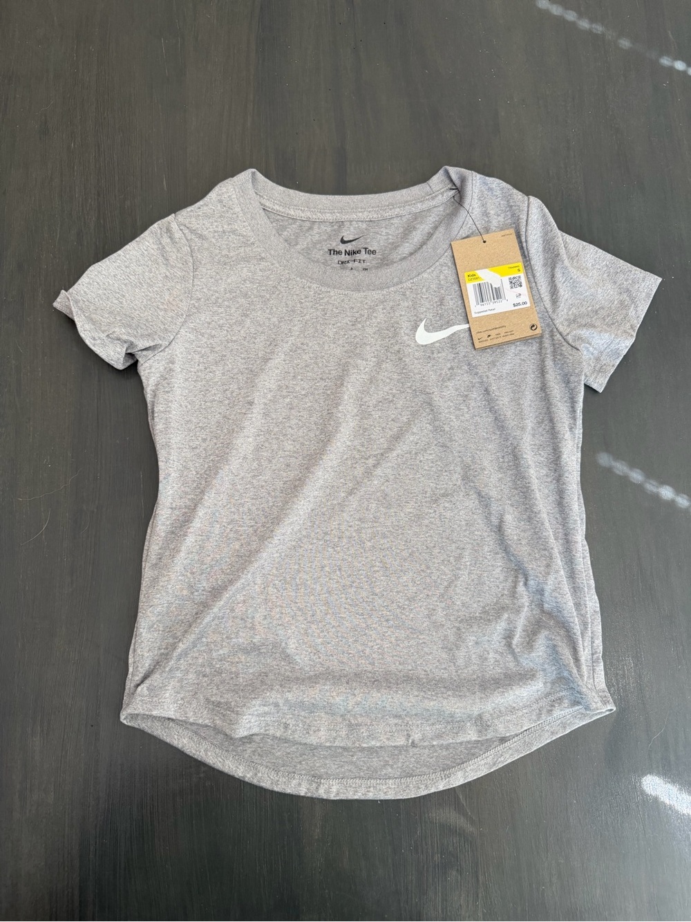 Nike Dri-FIT Gray Tee Kids Small NWT